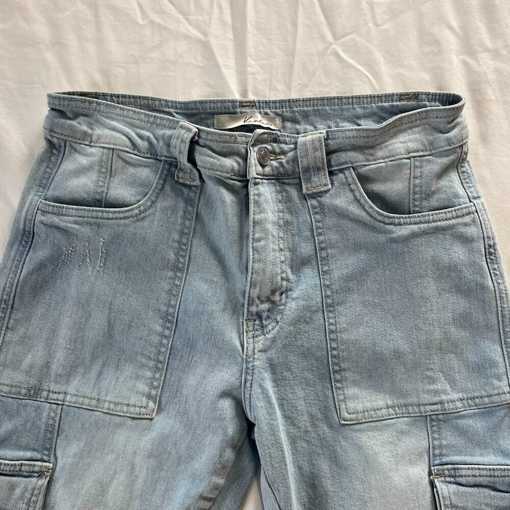 KanCan Light Wash High Waist Straight Leg Cotton Blend Cargo Jeans | Size 9 - Picture 5 of 9